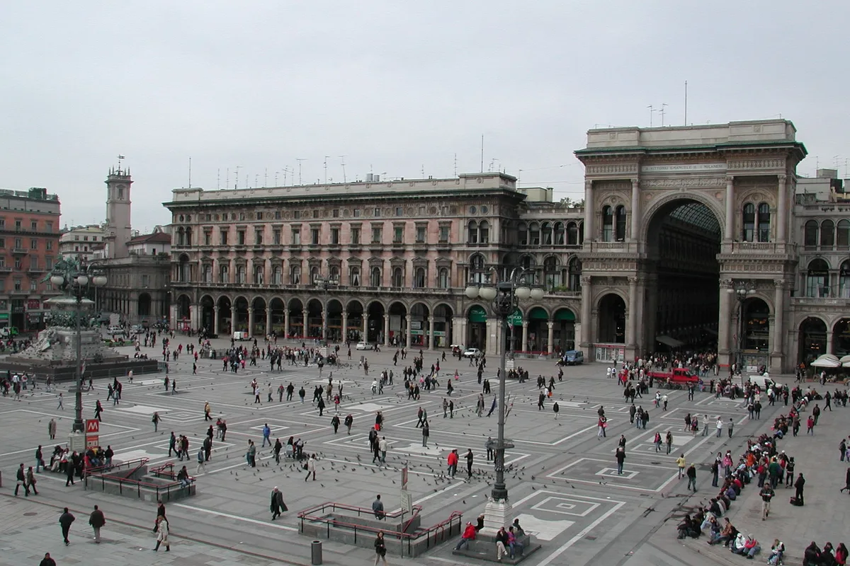 Piazza del Duomo in Milan during the carnival season