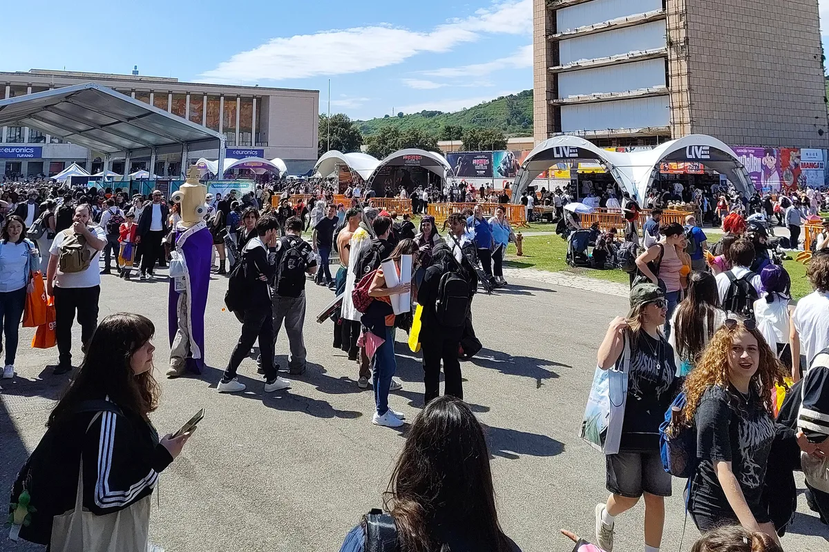 The main square at COMICON in the Mostra d'Oltremare, Naples