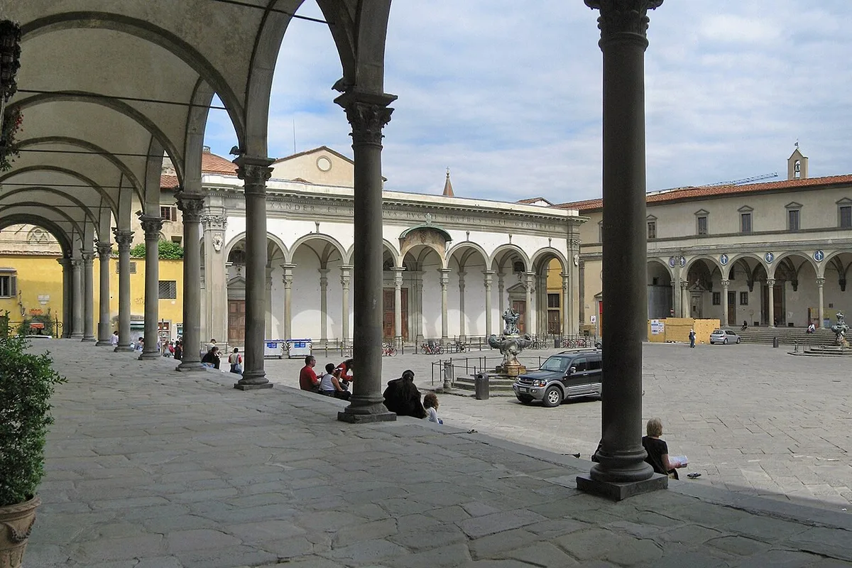 Piazza Santissima Annunziata in Florence, where the Rificolona procession ends