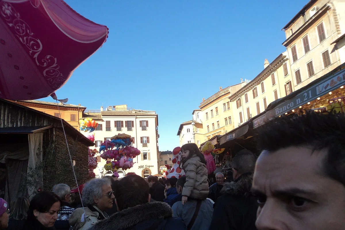 Christmas market stalls in Piazza Navona, Rome