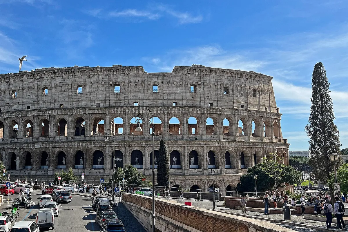 Panoramic view of the Colosseum in Rome