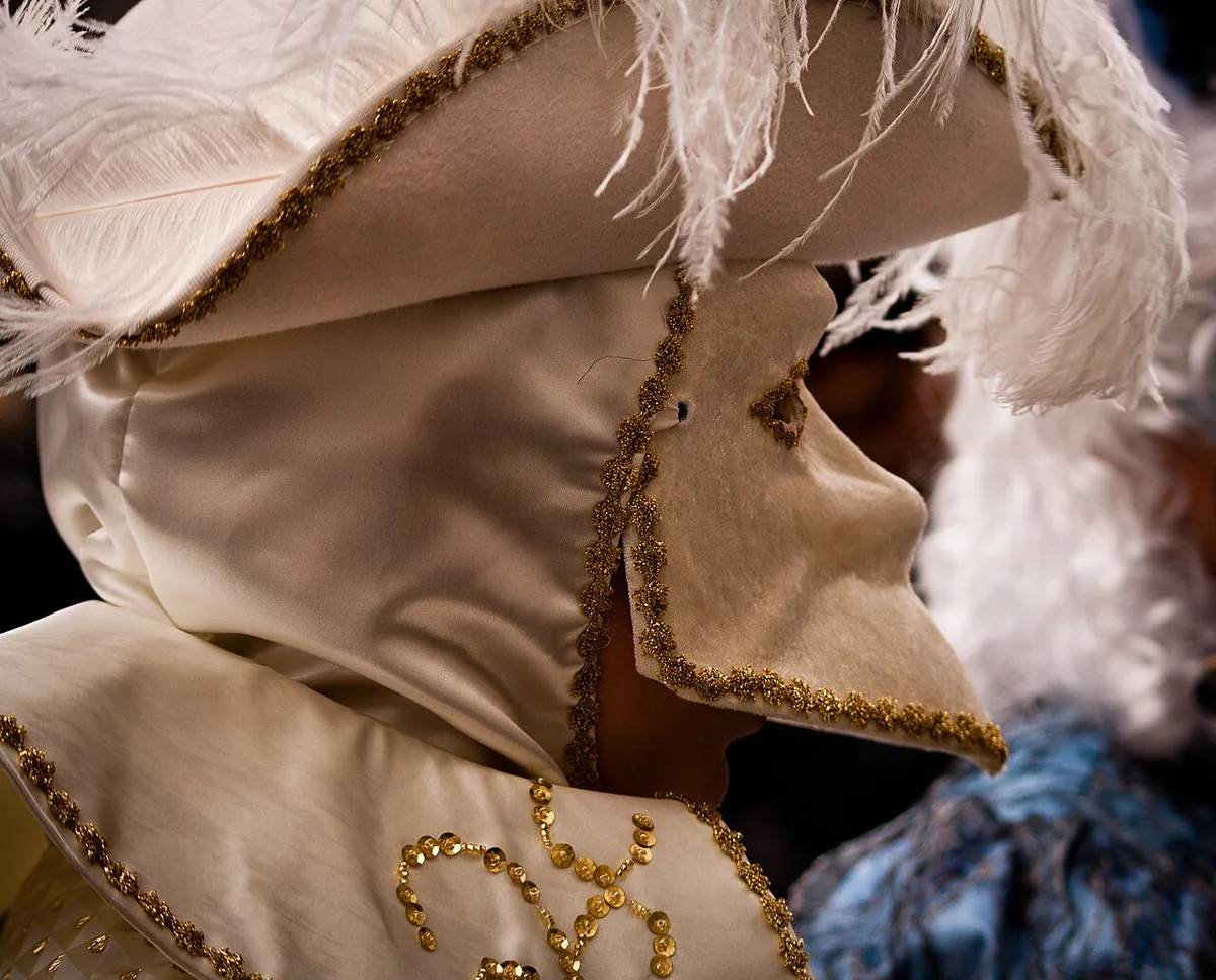 Hand-made papier-mache carnival masks in a Venetian workshop — 1